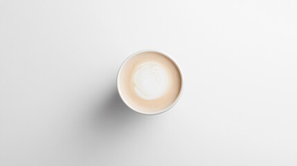 Top View of a Cup of Coffee with Latte Art