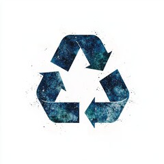 Blue and Green Water Recycling Symbol Design