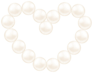 Coquette heart shaped pearl