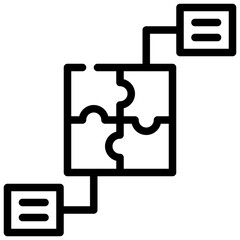 business plan innovation puzzle work flow simple line