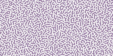 Fototapeta premium Line seamless pattern. Repeating brain pattern. Violet turning shape isolated on white background. Repeated coral lines. Organic texture. 