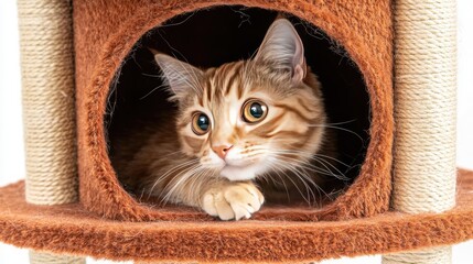 Cozy Cat Relaxing in a Cubbyhole Condo