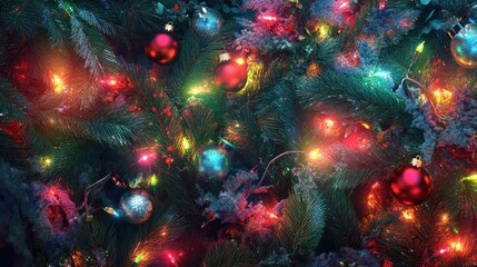 Fototapeta premium colorful christmas lights background