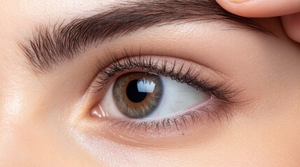 Obraz premium Close-Up of a Beautiful Human Eye with Natural Makeup