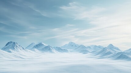 Empty panoramic winter background with copy space