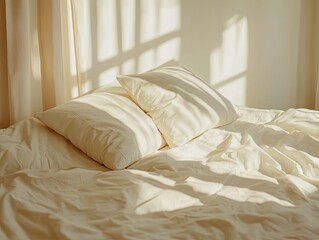 Bed isolated on paper background