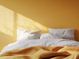 Bed isolated on paper background