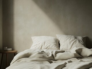 Bed isolated on paper background