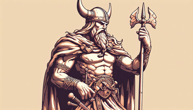 sculpture of Viking king.  