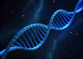 DNA helix pattern on a black backdrop showing the spiral molecular structure in a 3D scientific illustration