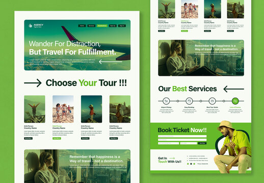 Travel Agency Promotion Email Newsletter with Green Accent