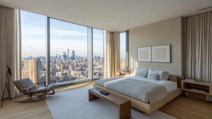 Elegant Condo Bedroom with Natural Light and Neutral Tones
