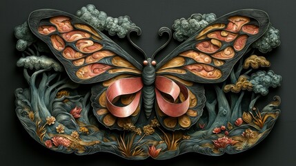 Elegant Butterfly Art with Adorned Details