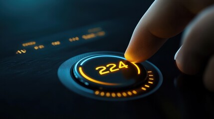 happy new year 2022,Finger about to twist the start button 2023 with the text 2022,2023,2024 and start on twist button.Concept of planning,start,career path,business strategy,opportunity and change