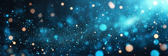 Obraz premium Abstract Blue Digital Particle Background with Glowing Effect