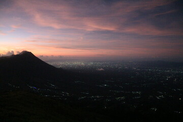 Sunset of top of mountain