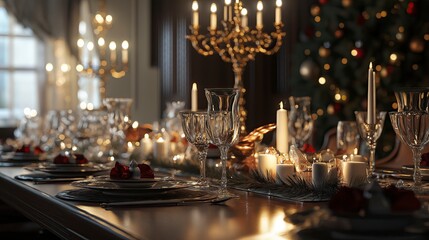 Obraz premium Happy Christmas Eve, family gathering