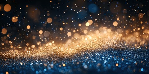 Obraz premium Glittery Abstract Bokeh Background with Golden Accents