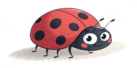Fototapeta premium minimalist cute cartoon ladybug background