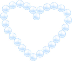 Coquette blue heart shaped pearl