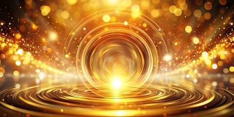 Obraz premium A shimmering, golden portal of light, radiating with ethereal brilliance, promises an extraordinary journey through the celestial realm.