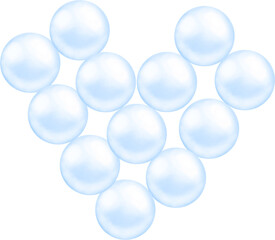 Coquette blue heart shaped pearl