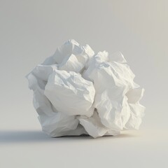 Low Poly 3D Render of a bundle of cotton, on isolated white background