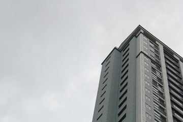 Image of beautiful clouds and apartments in the autumn sky