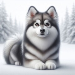 Obraz premium Alaskan Klee Kai is isolated on a white background 1