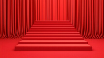 Vibrant Red Arch Backdrop for Event Decoration