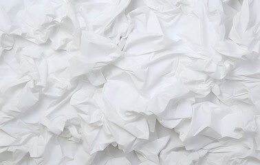 Obraz premium Crumpled White Paper with Wrinkles and Texture