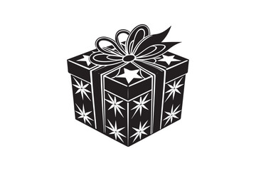 Christmas Gift Box Silhouette vector illustration, Gift Box Silhouette,  Gift Box Silhouette Bundle 