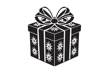 Christmas Gift Box Silhouette vector illustration, Gift Box Silhouette,  Gift Box Silhouette Bundle 