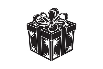 Christmas Gift Box Silhouette vector illustration, Gift Box Silhouette,  Gift Box Silhouette Bundle 