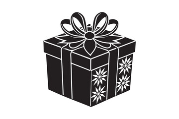 Christmas Gift Box Silhouette vector illustration, Gift Box Silhouette,  Gift Box Silhouette Bundle 