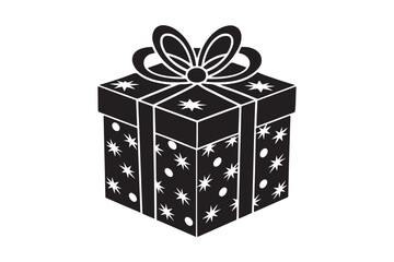Christmas Gift Box Silhouette vector illustration, Gift Box Silhouette,  Gift Box Silhouette Bundle 