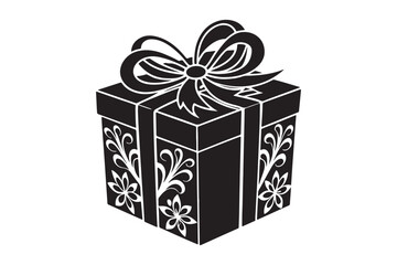 Christmas Gift Box Silhouette vector illustration, Gift Box Silhouette,  Gift Box Silhouette Bundle 