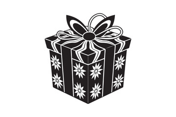 Christmas Gift Box Silhouette vector illustration, Gift Box Silhouette,  Gift Box Silhouette Bundle 