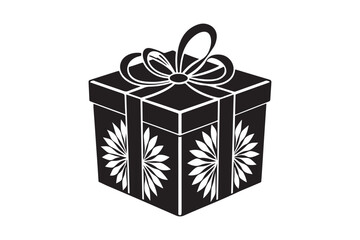 Christmas Gift Box Silhouette vector illustration, Gift Box Silhouette,  Gift Box Silhouette Bundle 