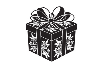 Christmas Gift Box Silhouette vector illustration, Gift Box Silhouette,  Gift Box Silhouette Bundle 