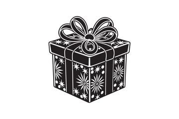 Christmas Gift Box Silhouette vector illustration, Gift Box Silhouette,  Gift Box Silhouette Bundle 