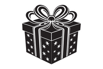 Christmas Gift Box Silhouette vector illustration, Gift Box Silhouette,  Gift Box Silhouette Bundle 