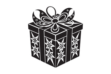 Christmas Gift Box Silhouette vector illustration, Gift Box Silhouette,  Gift Box Silhouette Bundle 
