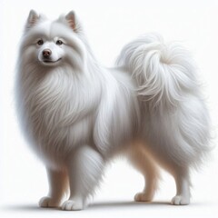 Obraz premium American Eskimo Dog isolated on a white background 1