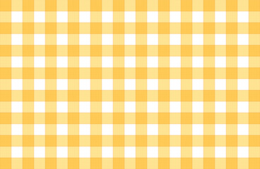 Yellow gingham or Vichy pattern. Autumn or Thanksgiving day textile print for tabletop, picnic blanket, basket napkin, shirt or handkerchief. Cotton, linen or flannel design