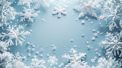 Christmas Card - Snowflakes of Paper in Frame, 8K Realistic

