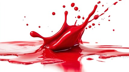 Dynamic Red Paint Splash: A Striking Sports Interior Poster Capturing Graceful Motion and Vibrant Energy