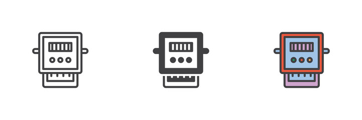 Electric meter different style icon set