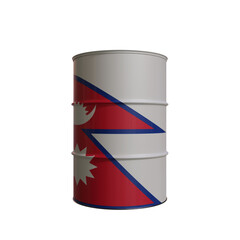 Oil Barrel With The Flag Of Nepal