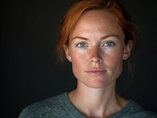 Vulnerable Beauty: A Woman's Intimate Portrait Capturing Authenticity and Striking Freckles